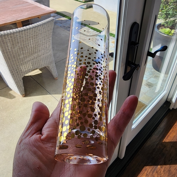 Anthropologie Gold Polka-dots Champagne Flutes Glasses set of 4 - Picture 4 of 12